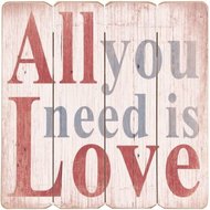 Tekstbord hout All you need is love 40 x 40 cm | 6H0709 | Clayre &amp; Eef