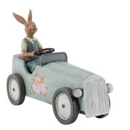 Decoratie konijn in auto 22*9*17 cm | Grijs | 6PR0703 | Clayre &amp; Eef