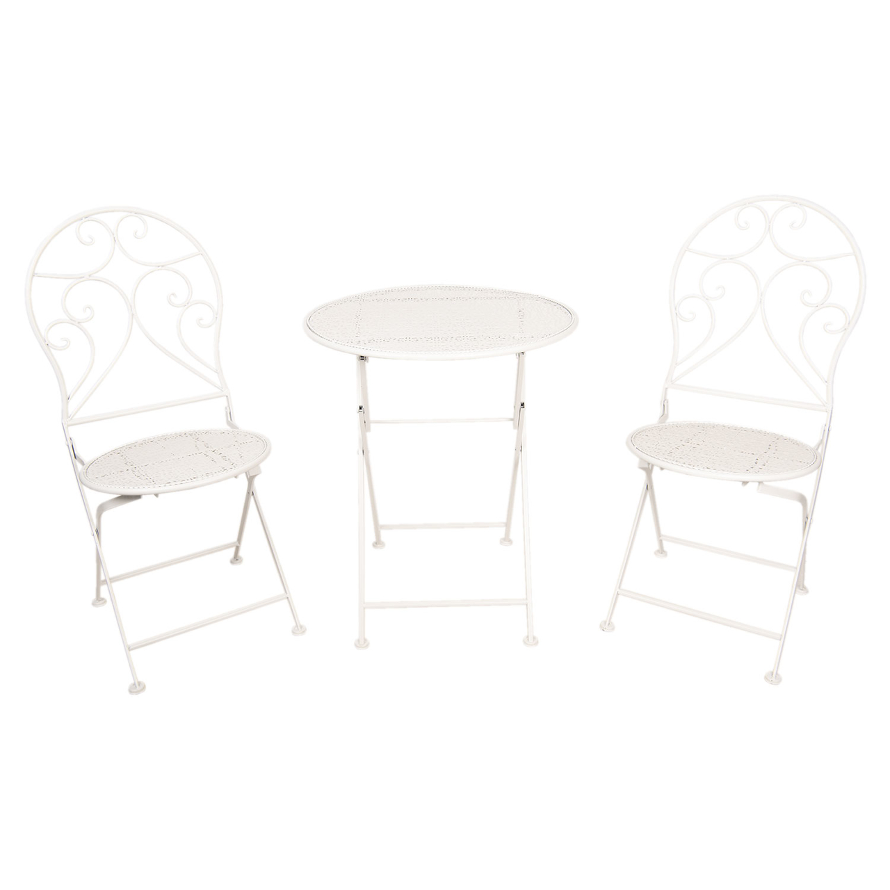 Bistroset tafel + 2 stoelen ø 60*70 / 40*40*92 cm (2) Wit | 5Y0632 | Clayre & Eef