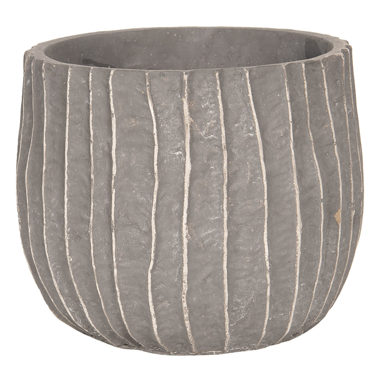 CLAYRE & EEF | BLOEMPOT Ø 19*16 CM BRUIN BETON ROND STREPEN | 6TE0250M