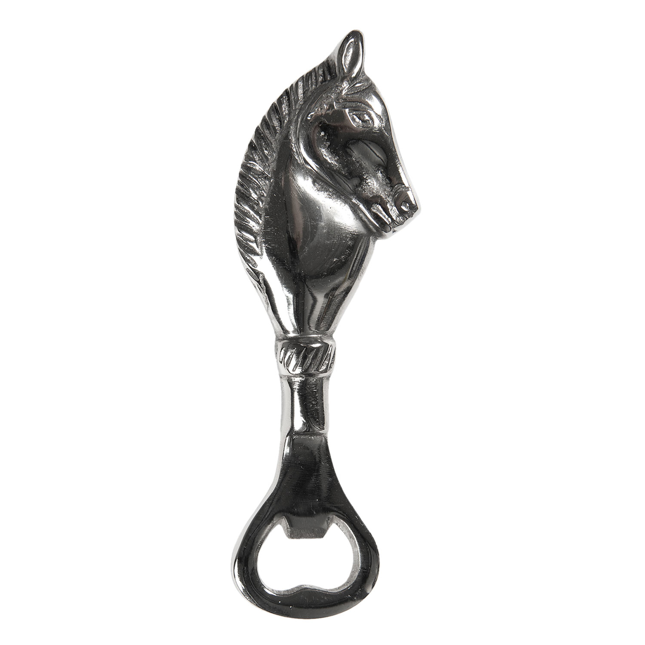 Flessenopener paard 15 cm Zilverkleurig | 6AL0041 | Clayre & Eef