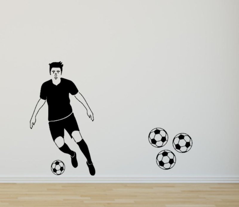 Muursticker voetballer silhouette | Rosami