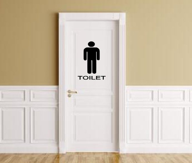 Sticker voor heren toilet silhouette man | Rosami
