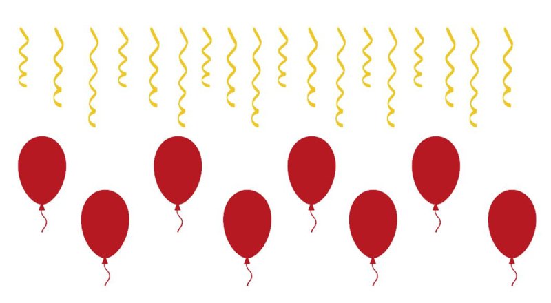 26 delige stickerset herbruikbaar serpentine & ballonnen | Rosami