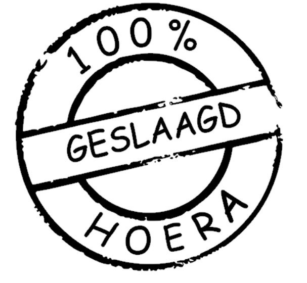 Sticker 100% geslaagd hoera | Rosami | Decoratiesticker 1