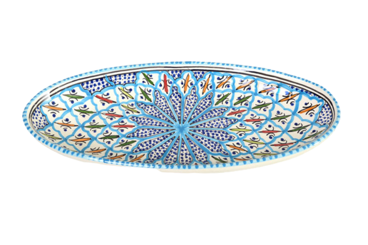 Ovale schaal Turquoise blue fine 40 cm | OS.BC.40 | Dishes & Deco