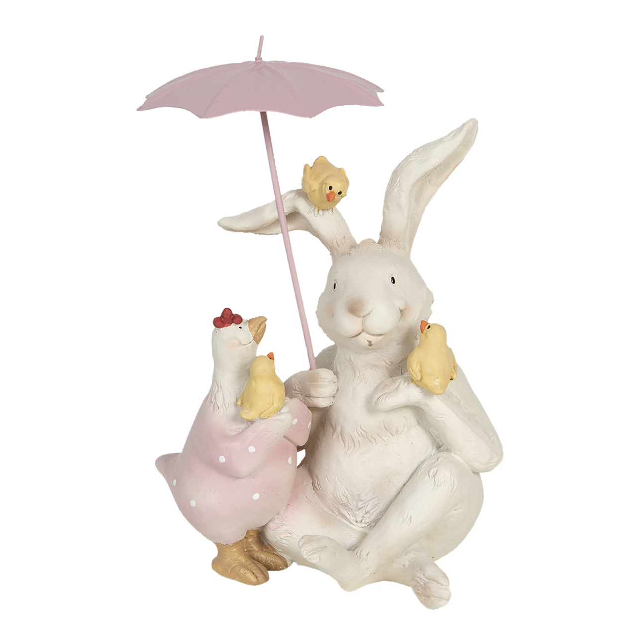 Decoratie konijn met paraplu 12*11*16 cm Multi | 6PR3190 | Clayre & Eef