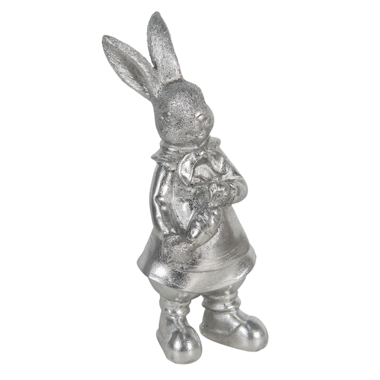 Decoratie konijn 12*11*22 cm Zilverkleurig | 6PR3095ZI | Clayre & Eef