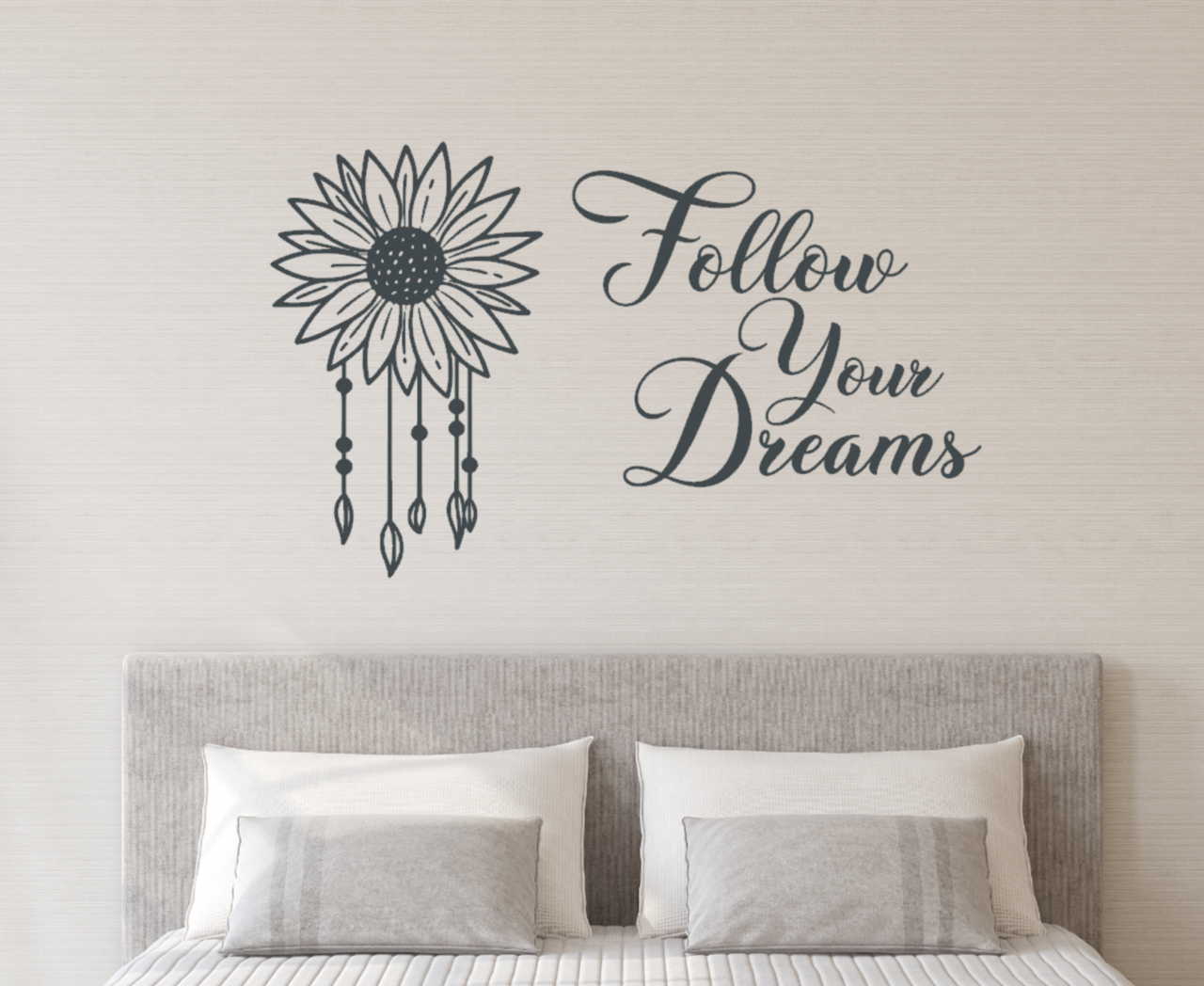 Muursticker Follow your dreams dromenvanger zonnebloem | Rosami Decoratiestickers