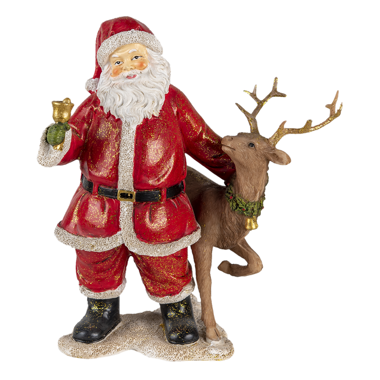 Decoratie kerstman met rendier 19*11*20 cm Multi | 6PR4722 | Clayre & Eef