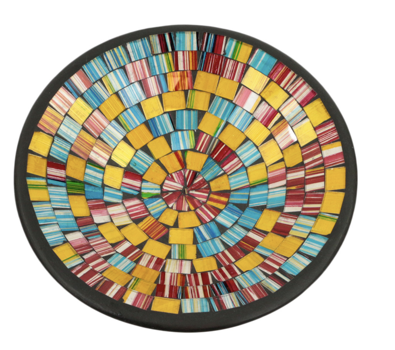 Schaal mozaiek regenboog L 28 x 28 x 7 cm| SA131993 | Sarana Fairtrade