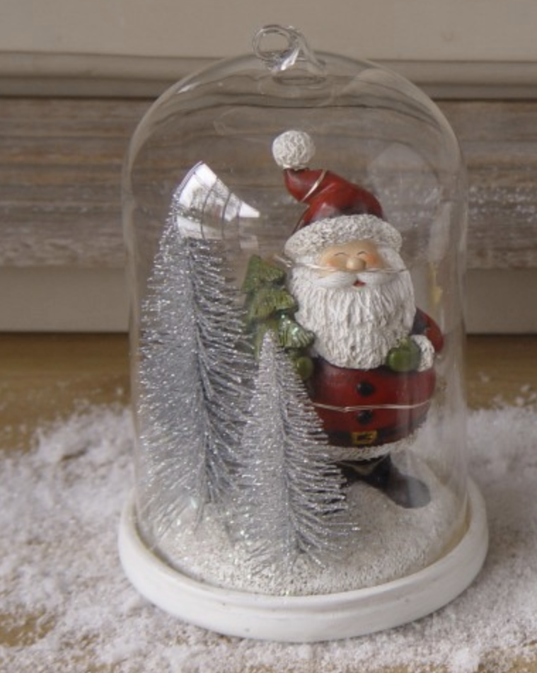 gewoon Toeschouwer Reis Decoratie kerstman met kerstboompjes onder een stolp 16 cm | TPI-765331 |  La Galleria - Home Sweet Home Online