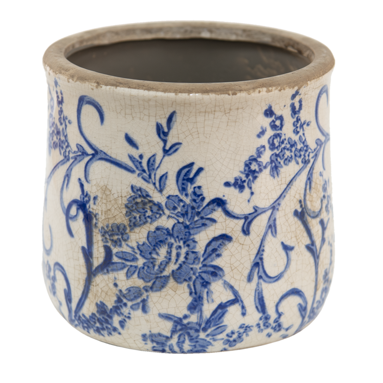 6CE1396M Bloempot Binnen Blauw, Wit ø 12*11 cm ø 12*11 cm Blauw | 6CE1396M | Clayre & Eef