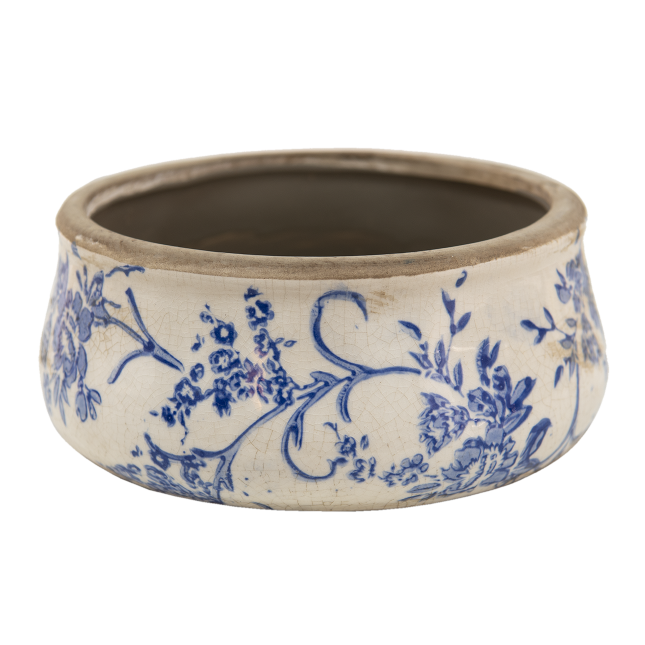 Clayre & Eef | Bloempot Binnen Blauw, Wit ø 21x8 cm | 6CE1397L