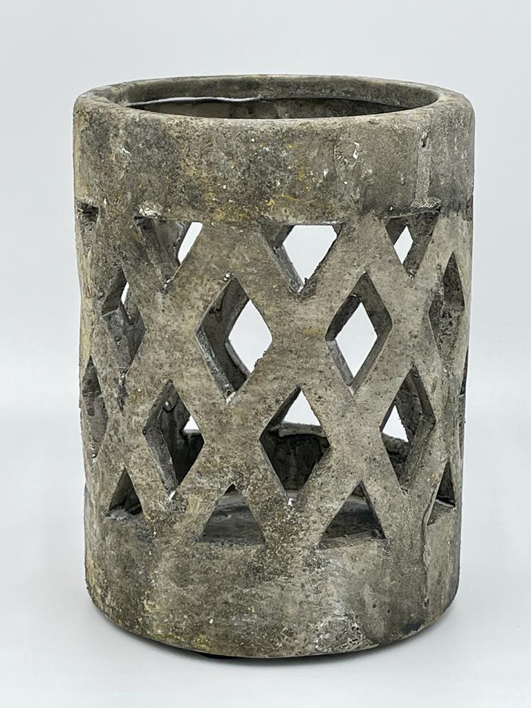  Waxinelichthouder / windlicht stonegrey grijs steen 12x8,5 cm| 65460 | Home Sweet Home | Stoer & Sober Woonstijl