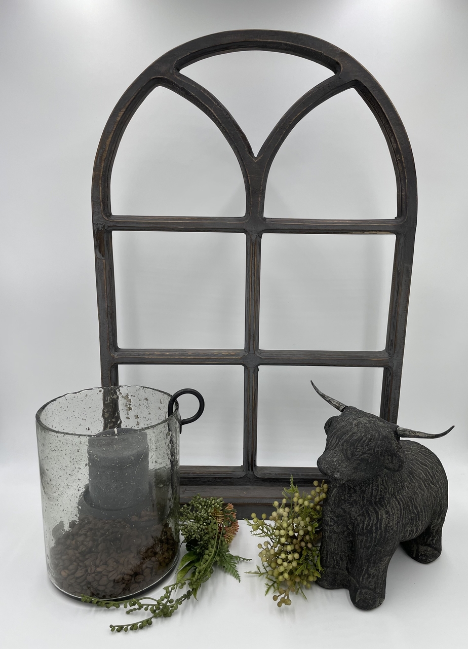 Decoratie stalraam hout op voet  63,5 x 49 cm grijs geschuurd old look | 65501 | Home Sweet Home | Stoer & Sober Woonstijl