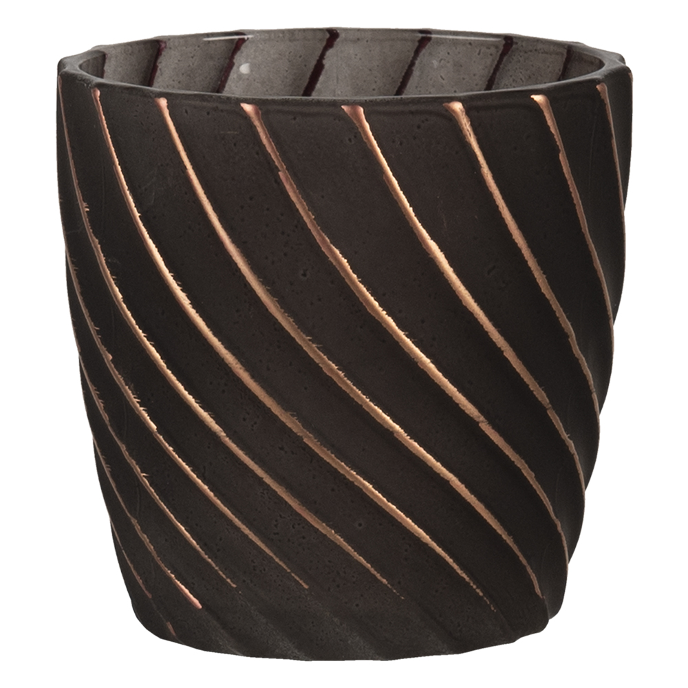 Clayre & Eef | Glazen Theelichthouder Zwart &oslash; 7x7 cm | 6GL3223
