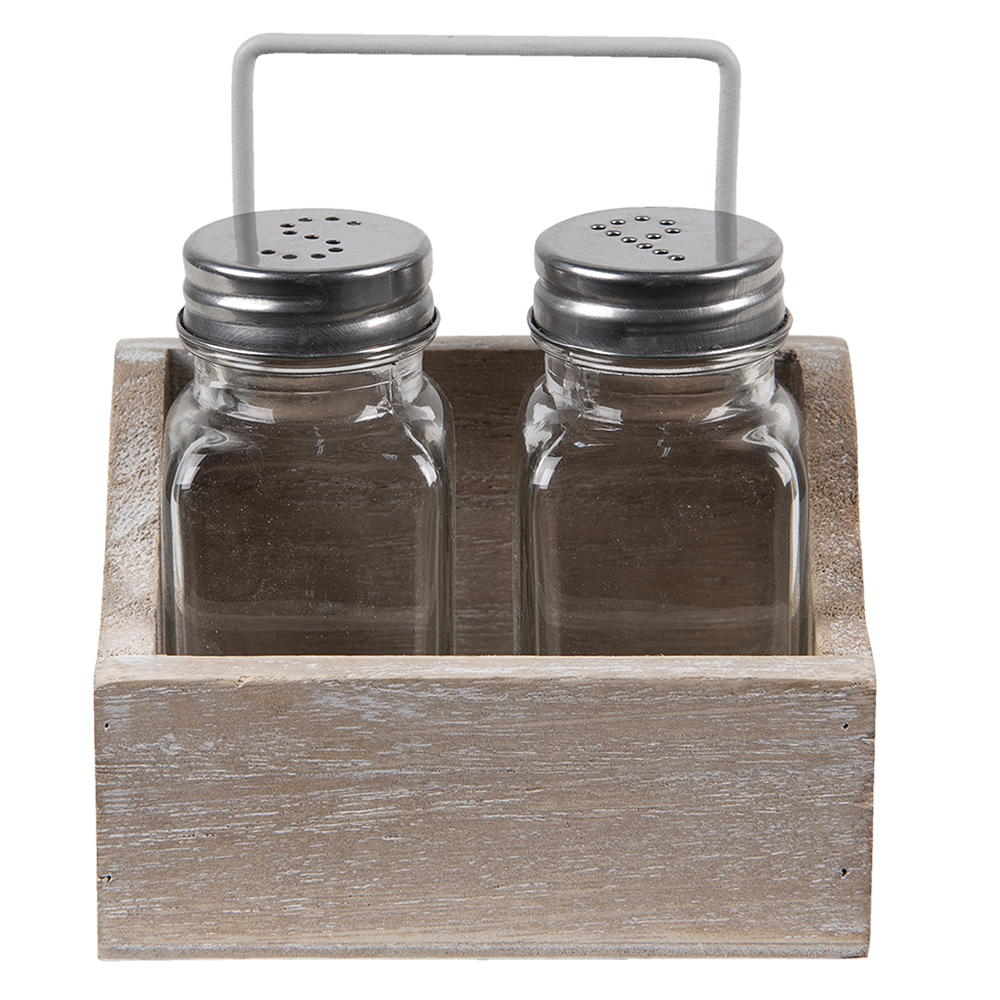 Clayre & Eef | Peper en zout Stel Set van 2 Bruin 11x6x12 cm | 6H2064