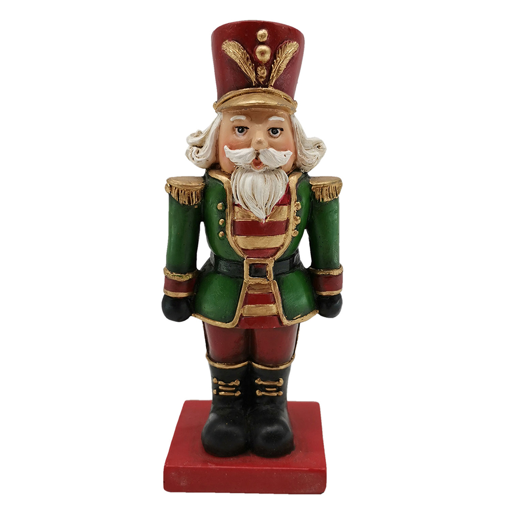 Clayre & Eef | Kerstdecoratie Beeld Notenkraker Groen, Rood 6x5x15 cm | 6PR2730