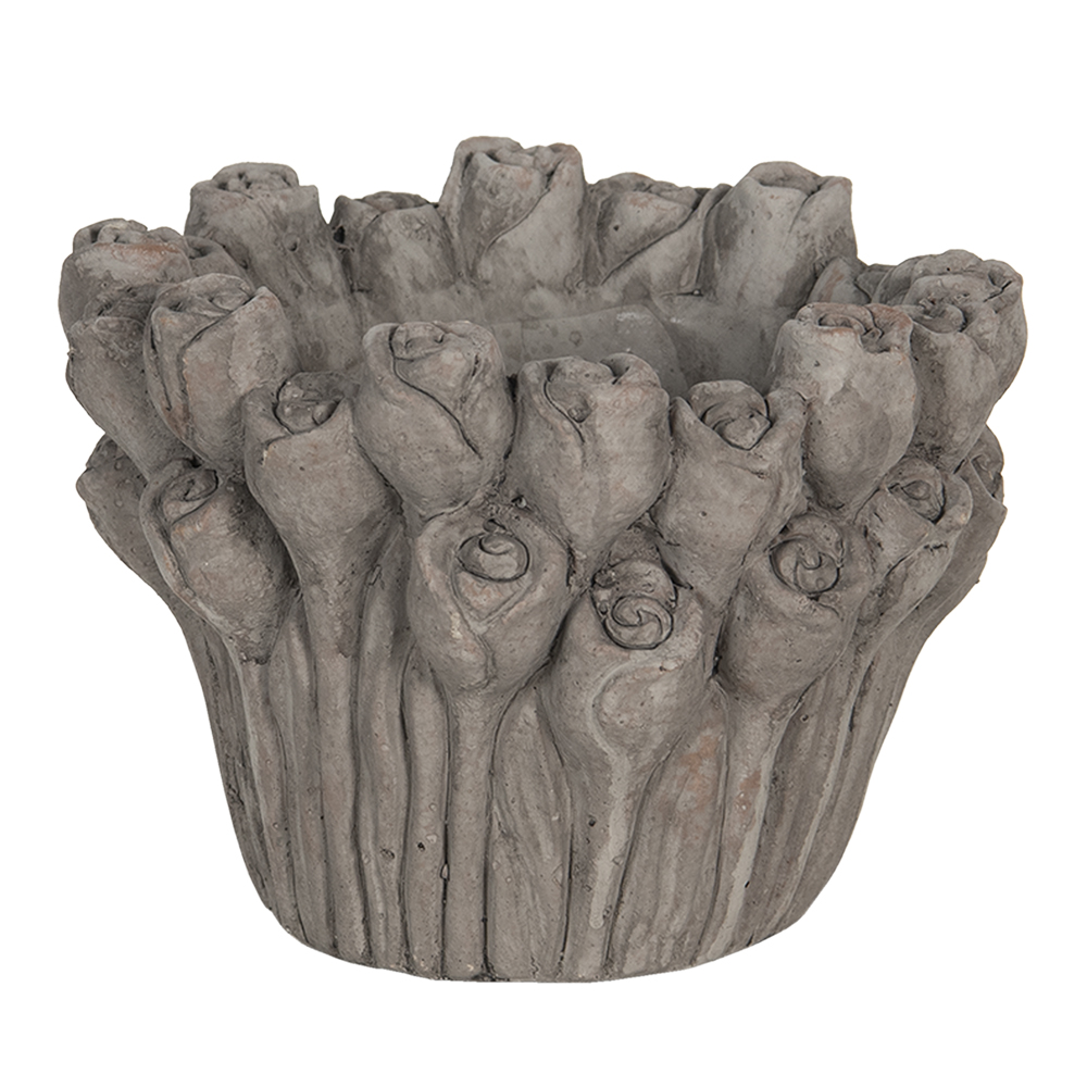 Clayre & Eef | Bloempot Binnen Grijs ø 16x13 cm | 6TE0358