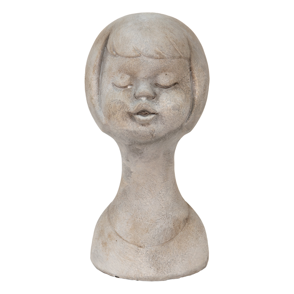 Clayre & Eef | Decoratie Buste Meisje Beige 12x11x24 cm | 6TE0422L