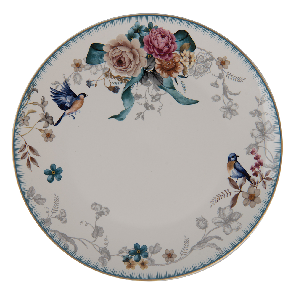 Clayre & Eef | Servies Dinerbord Wit ø 26x2 cm | PIRFP