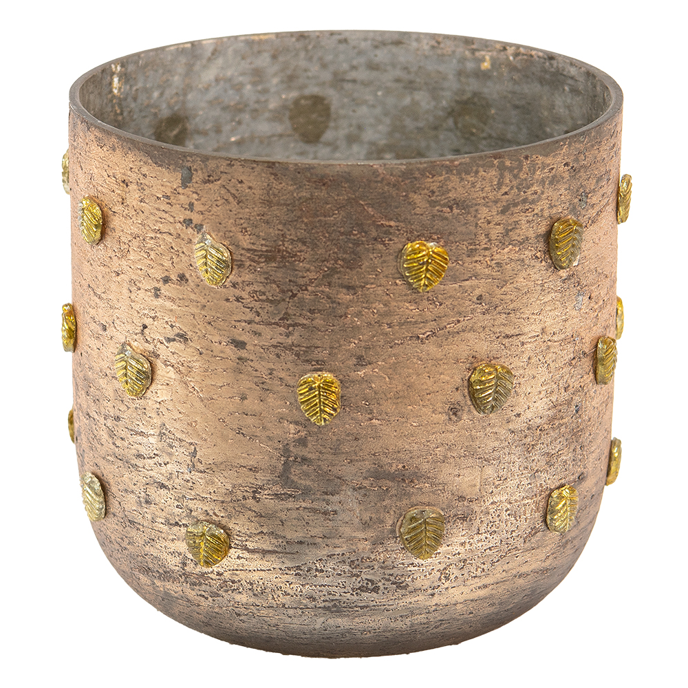 Clayre & Eef | Theelichthouder Goudkleurig &oslash; 13x13 cm | 6GL3638