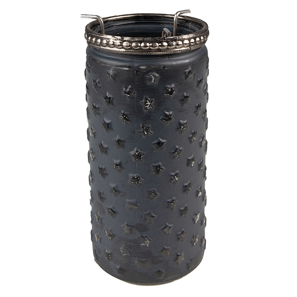 Clayre & Eef | Glazen Theelichthouder Grijs &oslash; 6*13 cm | 6GL3968