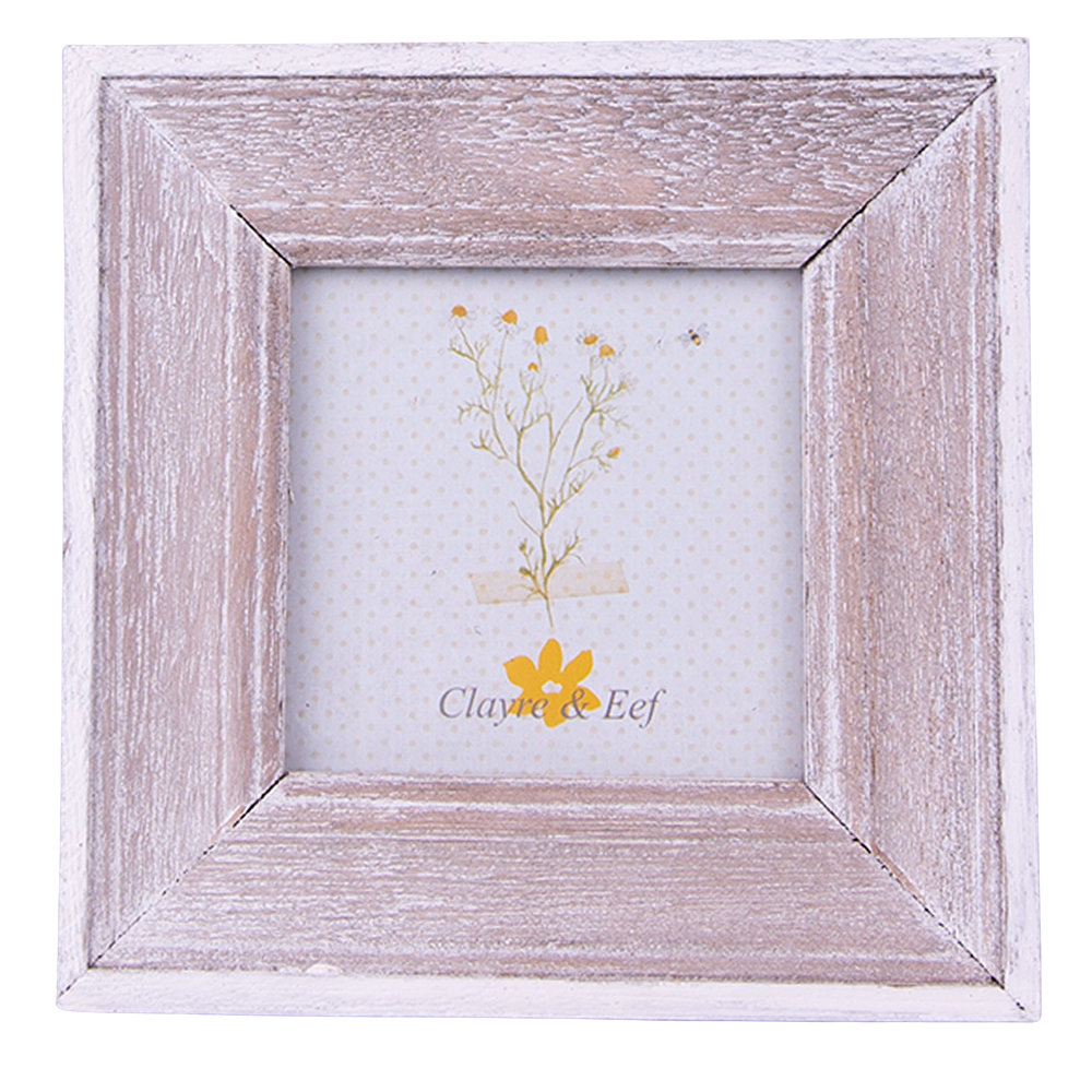 Clayre & Eef | Fotolijst Bruin, Wit 12x1x12 cm / 7x7 cm | 2F0974