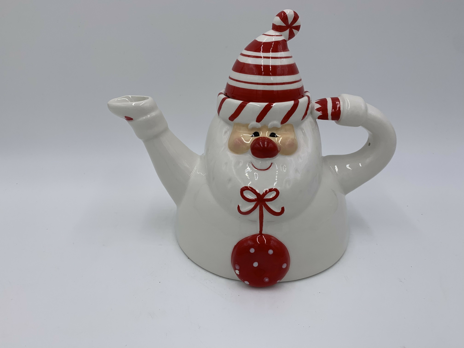 Theepot Kerstman wit rood 22,6 x 16 x 18 cm porselein | 251799 | Home Sweet Home