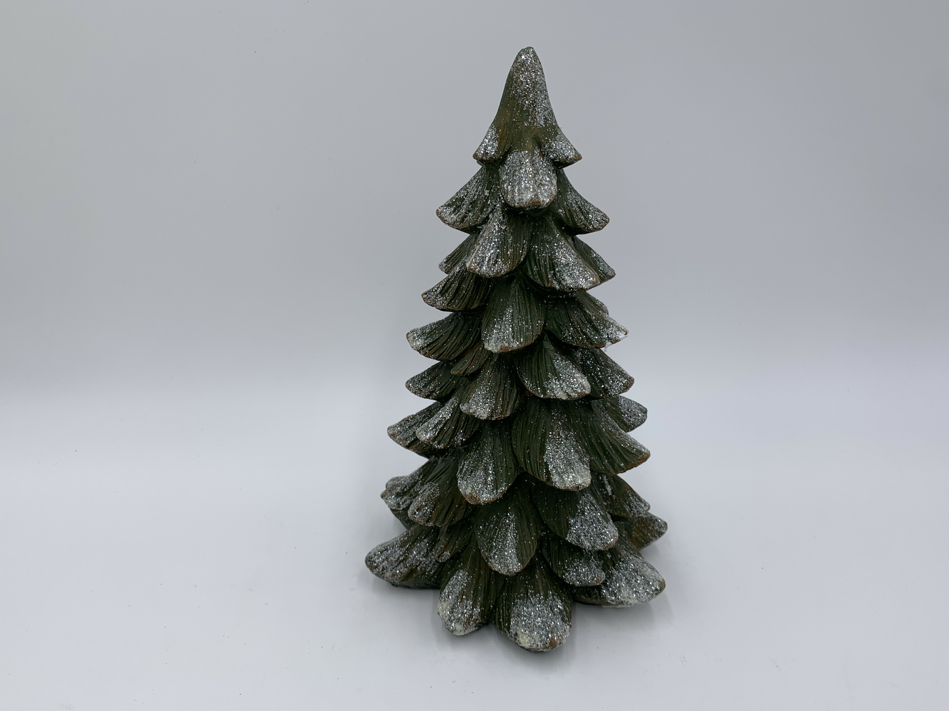 Kerstboom hout groen bruin glitter sneeuw decoratie beeld cm | US105022-3 | Home - Home Sweet Online