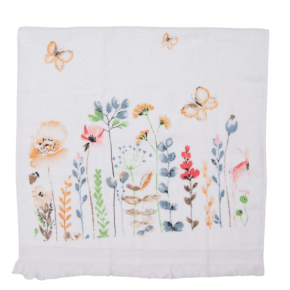 Clayre & Eef | Gastendoekje Wit, Zwart 40x66 cm | CTFOB