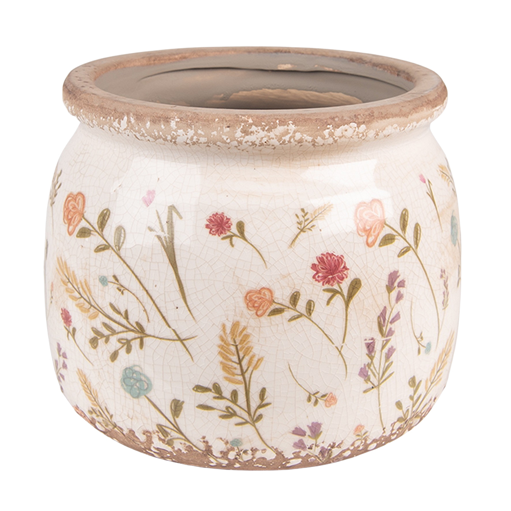 Clayre & Eef | Bloempot Binnen Roze, Beige ø 15x13 cm | 6CE1551M