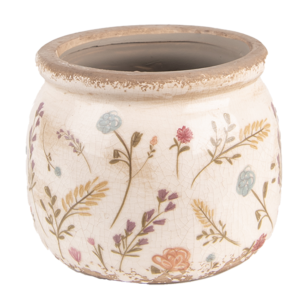 Clayre & Eef | Bloempot Binnen Roze, Beige ø 12x9 cm | 6CE1551S