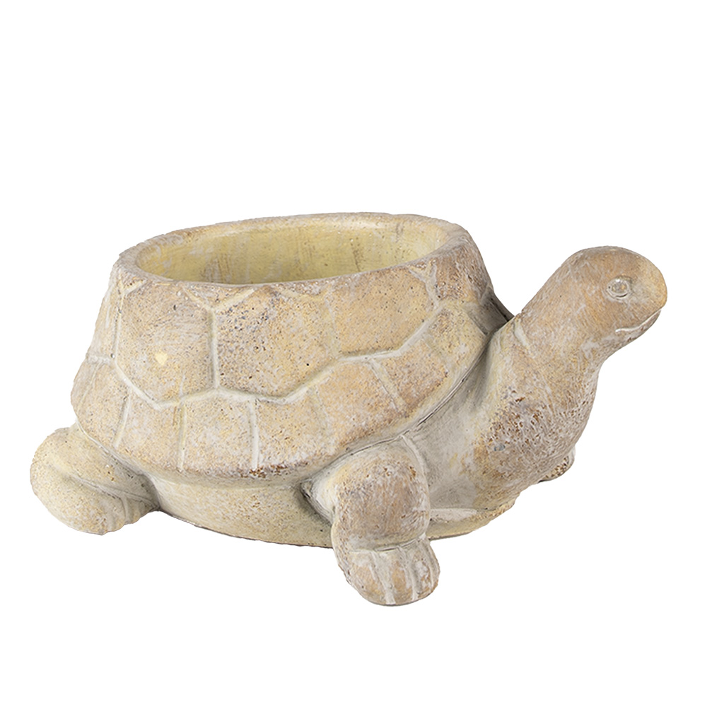 Clayre & Eef | Bloempot schildpad Binnen Beige 22x16x10 cm | 6TE0458