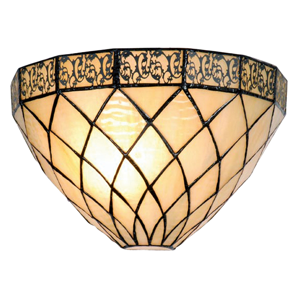 Clayre & Eef | Wandlamp Tiffany Beige, Bruin 30x15x20 cm E14/max 1x40W | 5LL-1138