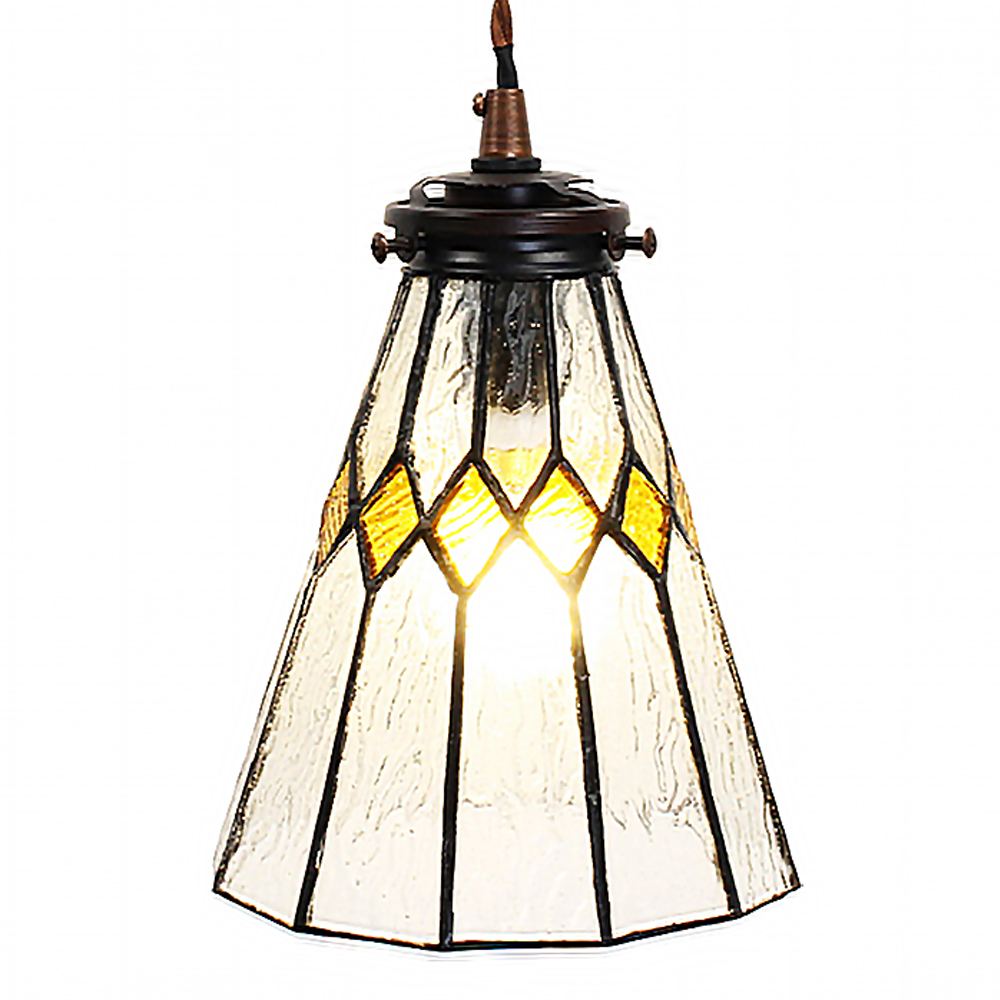 Clayre & Eef | Hanglamp Tiffany Transparant ø 15x115 cm E14/max 1x40W | 5LL-6194