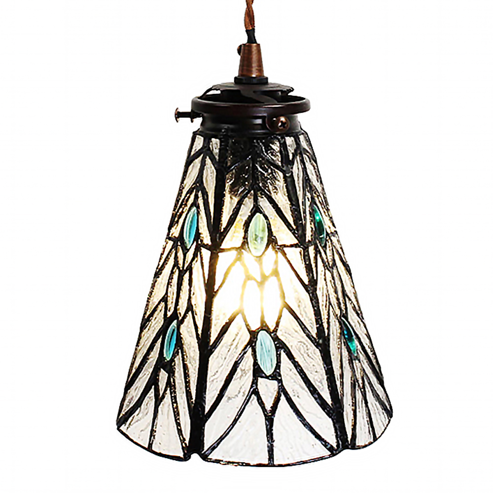 Clayre & Eef | Hanglamp Tiffany Transparant ø 15x115 cm E14/max 1x40W | 5LL-6197