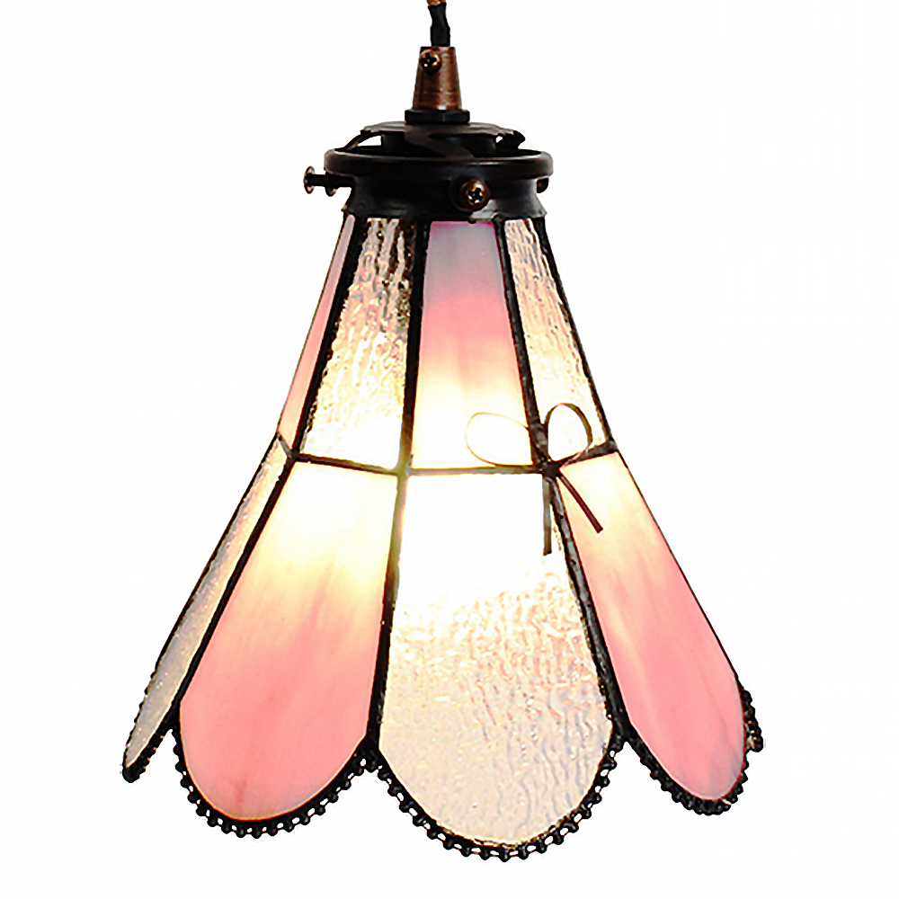 Clayre & Eef | Hanglamp Tiffany Roze 18x15x115 cm E14/max 1x25W | 5LL-6217