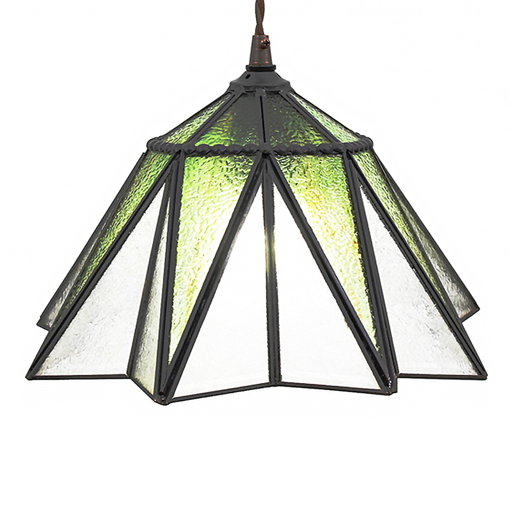 Clayre & Eef | Hanglamp Tiffany Transparant, Groen ø 31x107 cm E27/max 1x40W | 5LL-6222