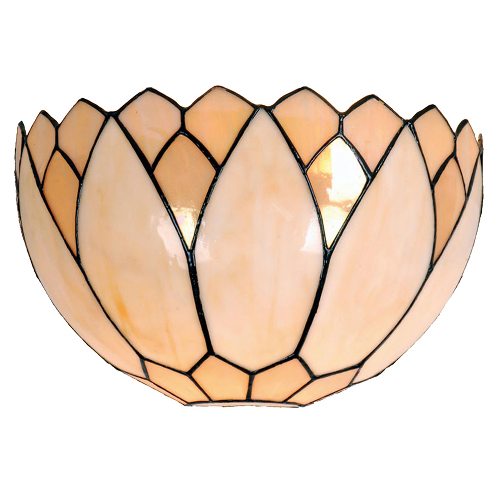 Clayre & Eef | Wandlamp Tiffany Beige, Bruin 30x15x20 cm E14/max 1x40W | 5LL-9136