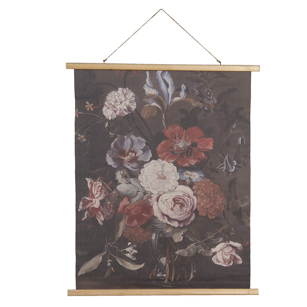 Clayre & Eef | Wandkleed Zwart, Roze 80x2x100 cm | 5WK0035