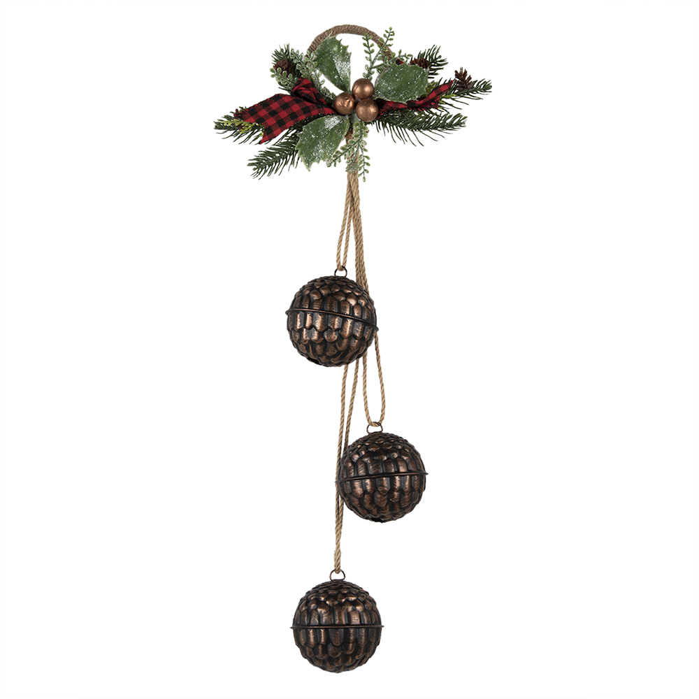 Clayre & Eef | Kerstdecoratie Bruin, Rood 22x8x60 cm | 64843