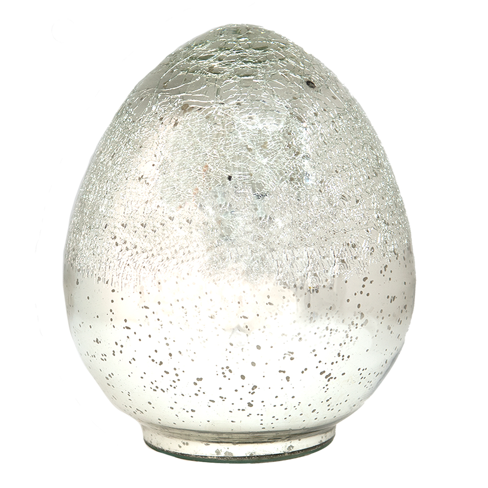 Clayre & Eef | Decoratie Beeld Ei Zilverkleurig ø 15x20 cm | 6GL3529L