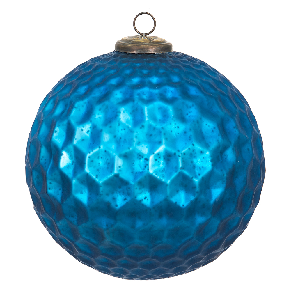 Clayre & Eef | Kerstbal XL Blauw ø 25x25 cm | 6GL3733