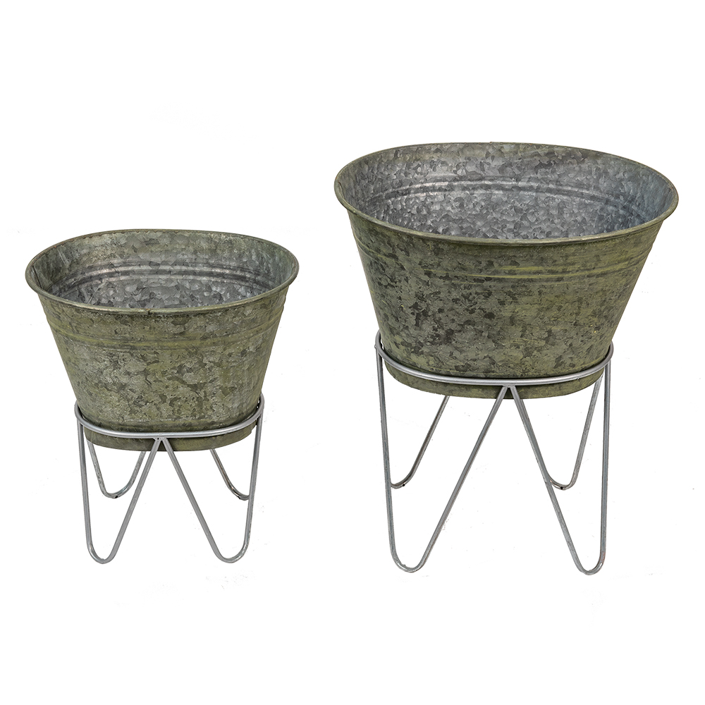 Clayre & Eef | Planthouder Grijs 46x38x26/56 / 37x31x23/43 cm | 6Y4884