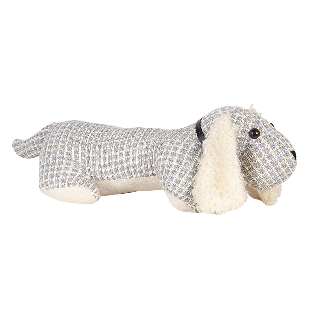Clayre & Eef | Deurstopper Hond Grijs 36x15x24 cm | DT0313