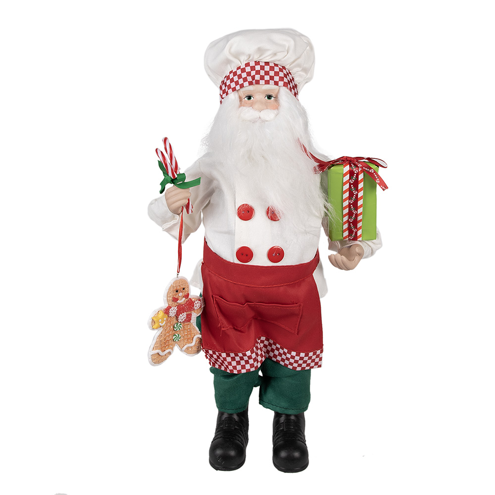 Clayre & Eef | Kerstdecoratie Kerstman Rood 26x16x46 cm | 65215