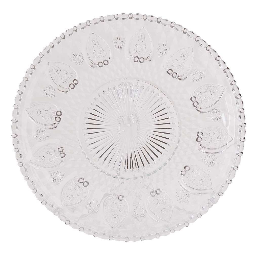 Clayre & Eef | Servies Dinerbord Transparant ø 25x1 cm | 6GL0227