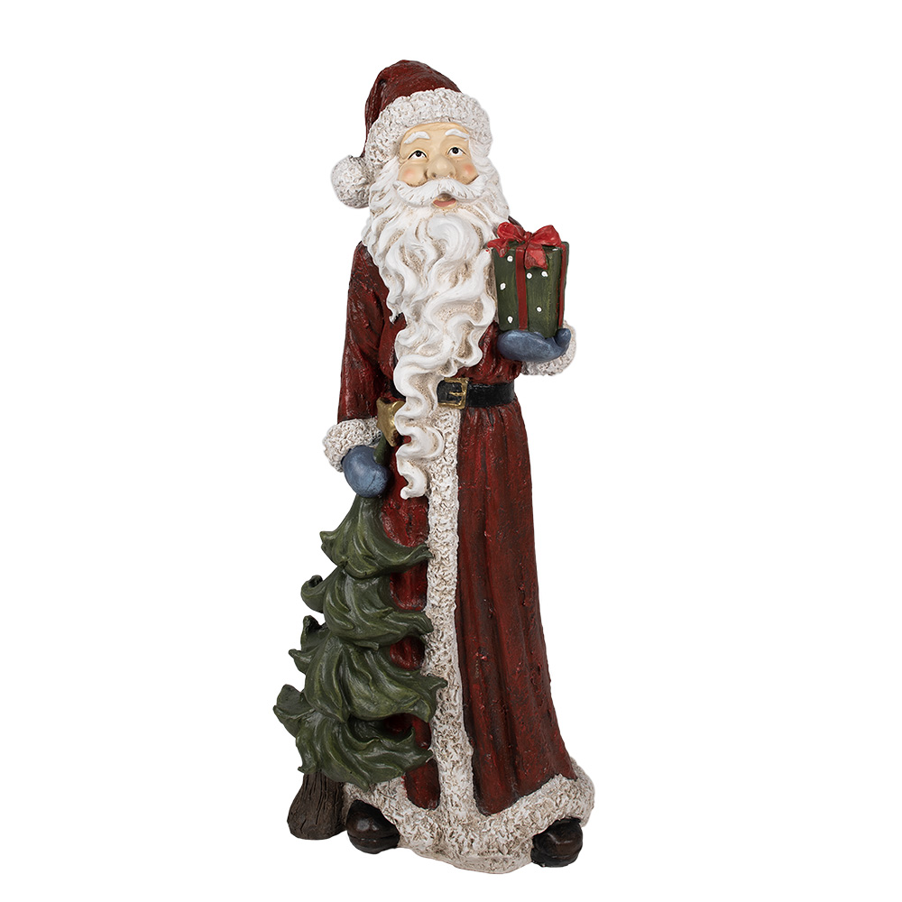 Clayre & Eef | Kerstdecoratie Beeld Rood, Wit 45x33x104 cm | 5PR0121